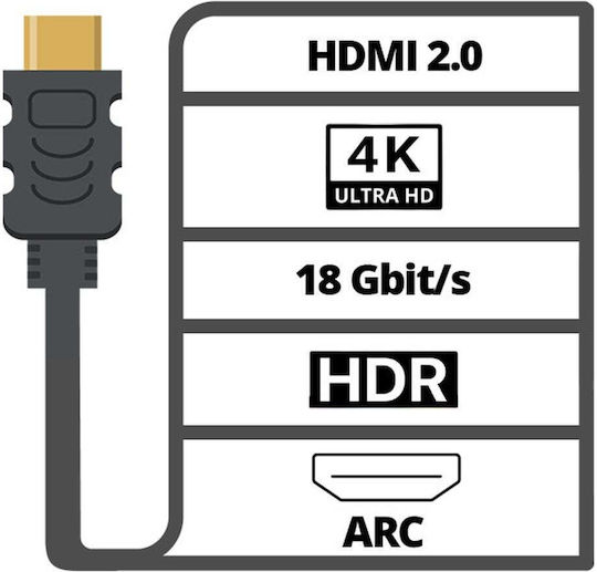 Nedis Cablu HDMI Tată - Mini HDMI Tată 2m Negru