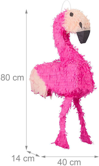 Relaxdays Flamingo Pinata Rosa Schwarz 80x40x14cm