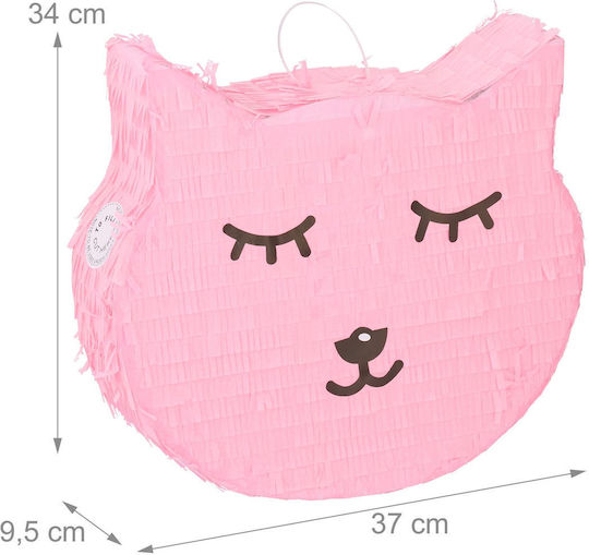 Cat Pinata Relaxdays Rosa 34x37x9cm Set Stock Maske