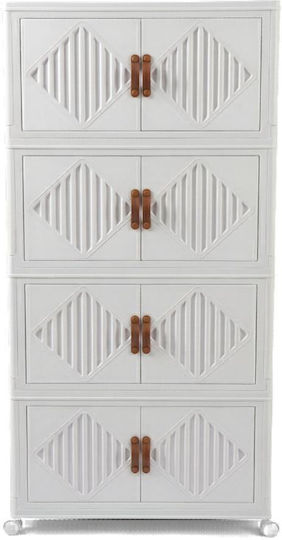 Vesta Büroaufbewahrungsschublade Kunststoff mit Rädern Weiß des Eises 60x34x133cm