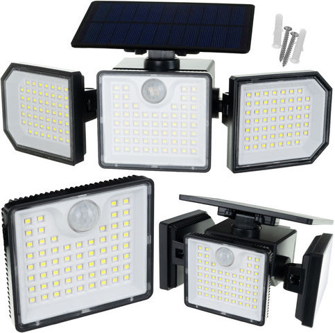 Lampa Solară de Perete 5W 500lm cu Senzor de Mișcare și Telecomandă IP65 26.5x12x12cm