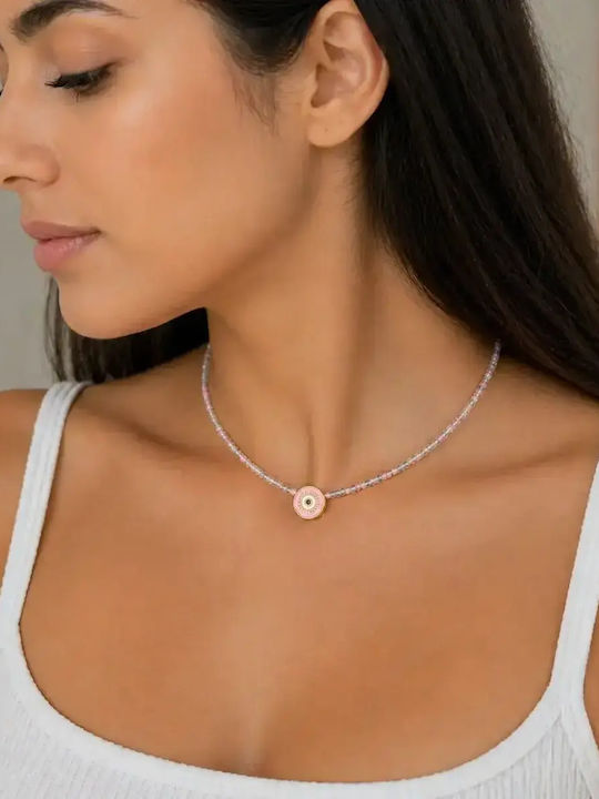 Kinzi Kinzi Halskette Auge Rosa