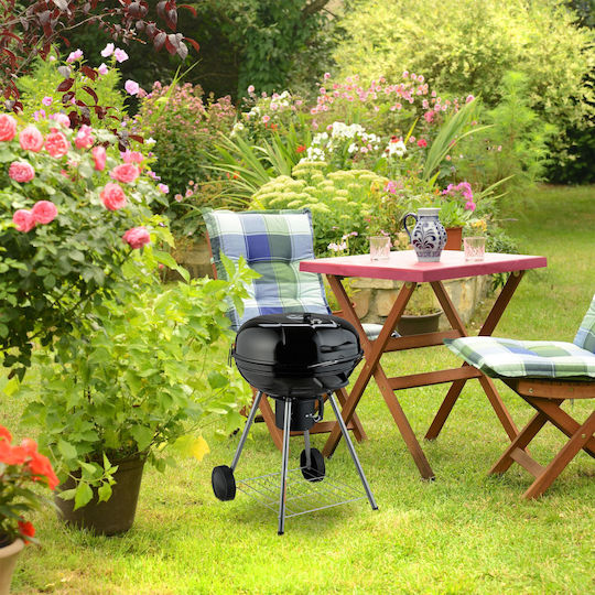 Relaxdays Relaxdays Holzkohlegrill mit Thermometer