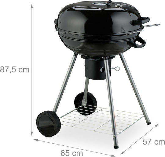 Relaxdays Relaxdays Holzkohlegrill mit Thermometer