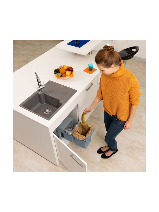 Relaxdays Coș de Gunoi Plastic Gri 8l