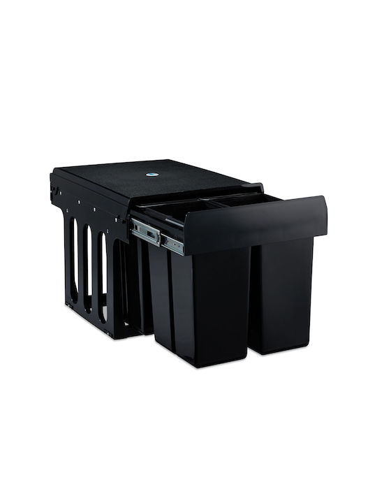 Relaxdays Coș de Gunoi Plastic Negru 8l