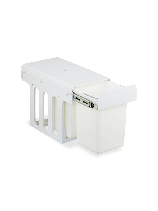 Relaxdays Coș de Gunoi Plastic Alb 15l