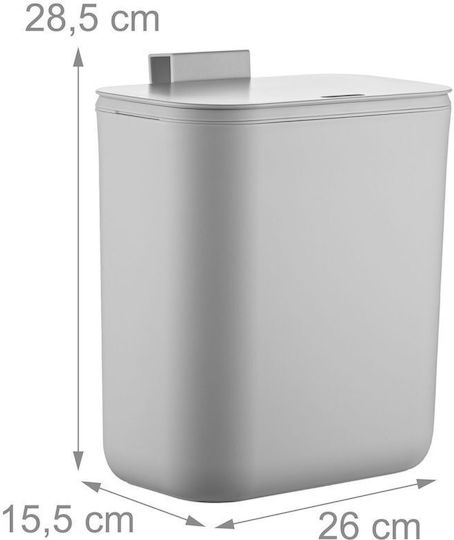 Relaxdays Coș de Gunoi Plastic Gri 9l