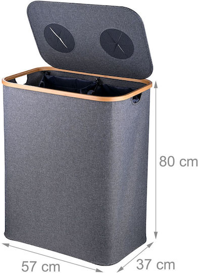 Relaxdays Coș De Gunoi Din Plastic Pentru Reciclare 80 L Gri
