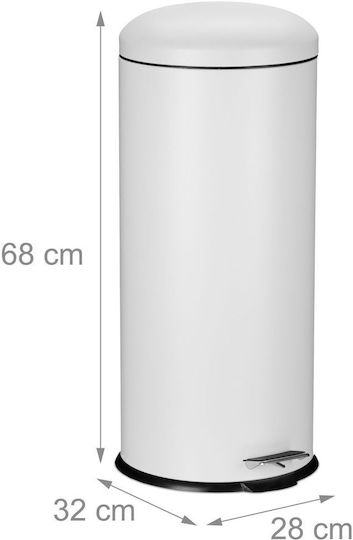 Relaxdays Coș de Gunoi Metalic cu Pedală Multicolor 30l
