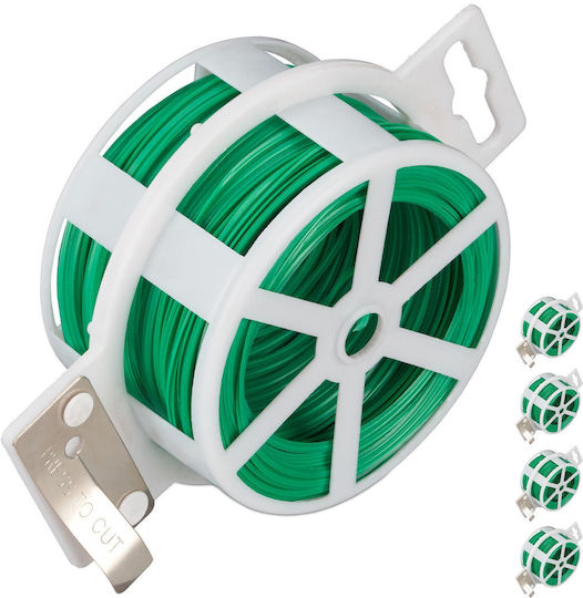 Relaxdays Set Sârmă Grădină 5 Role 50m Verde