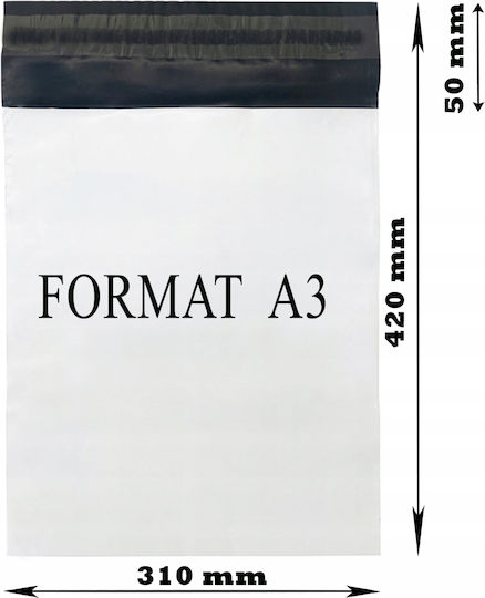 Weiße Kurier-Folio-Taschen A3 310x420mm 1000 Stück