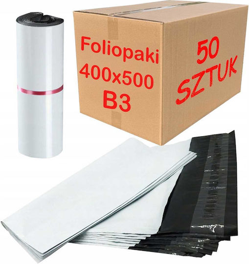 White Courier Folio Bags B3 400x500mm 50 Pcs