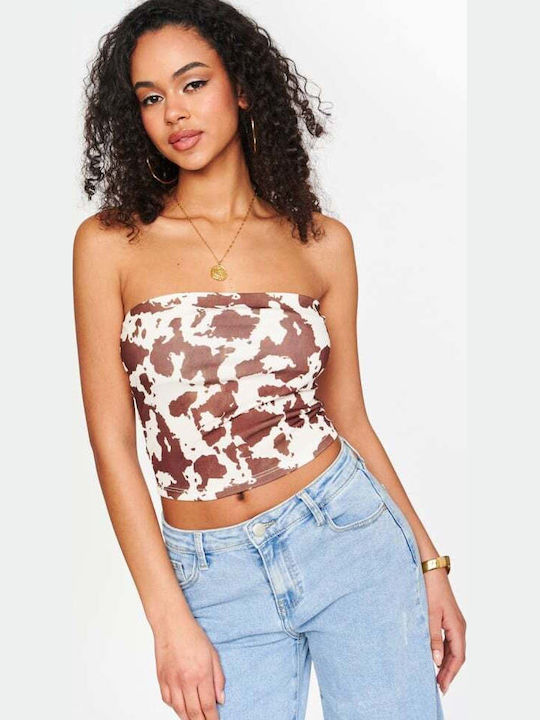 Γυναικείο Crop Top Animal Print Καφε