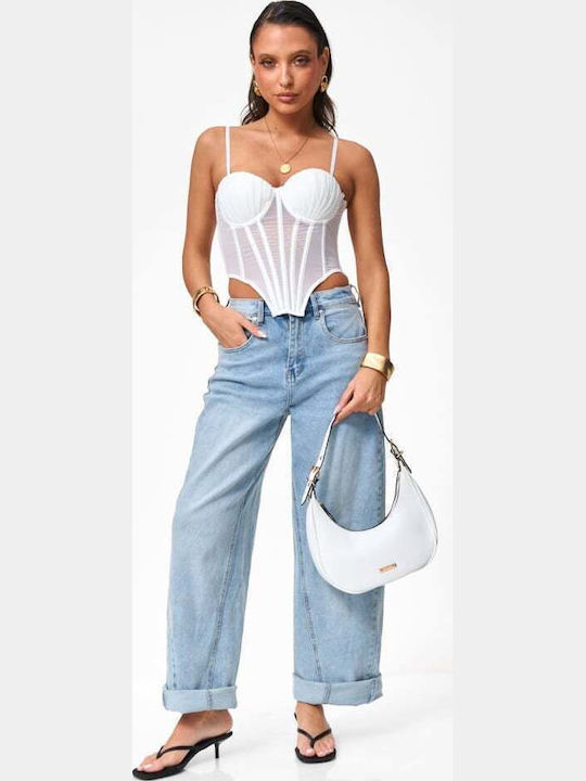 Women's Blouse Corset Top White