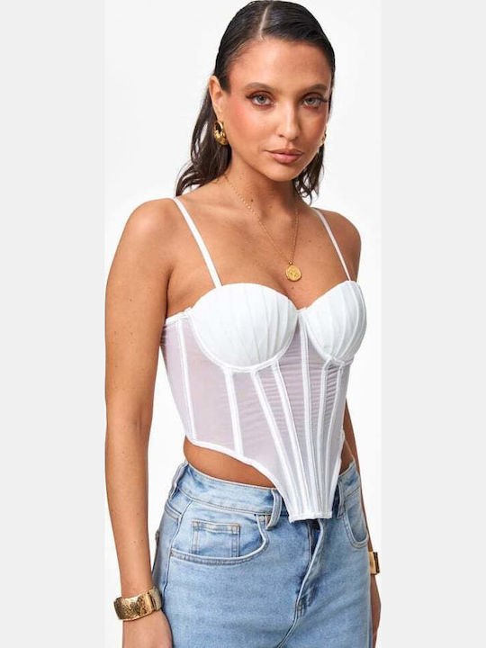 Women's Blouse Corset Top White