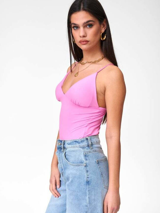 Women's Blouse with Spaghetti Straps Pink