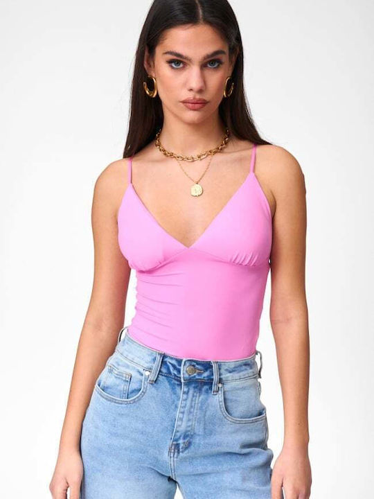 Women's Blouse with Spaghetti Straps Pink