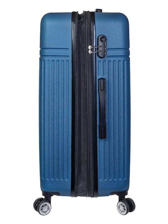 Seagull Hard Blue Travel Suitcases with 4 Wheels Set of 2 Pieces