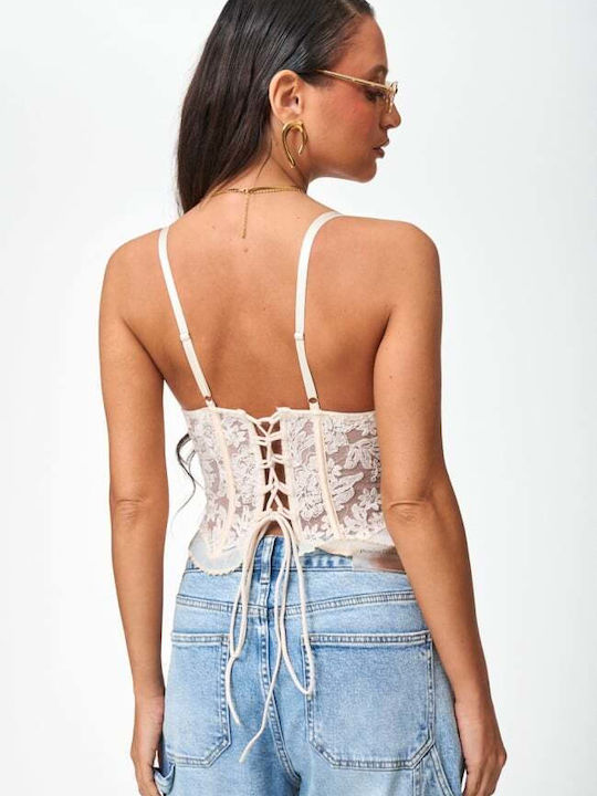 Women's Blouse Corset Top Beige