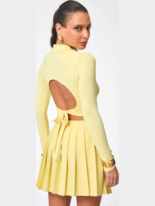 Γυναικείο Crop Top Κιτρινο