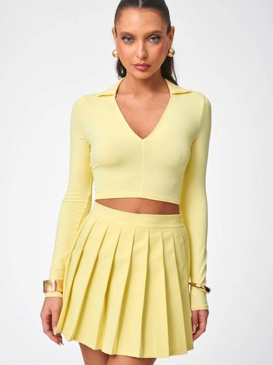 Γυναικείο Crop Top Κιτρινο