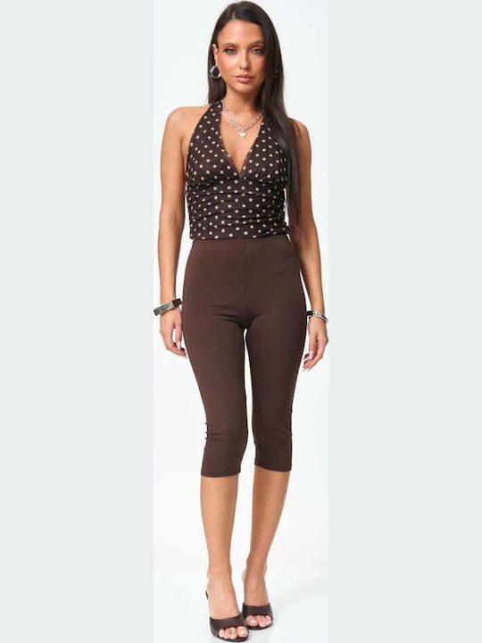 Women's Blouse Polka Dot Brown Dark