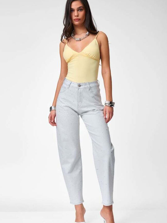 Damen Bluse mit Spaghetti-Träger Gelbe