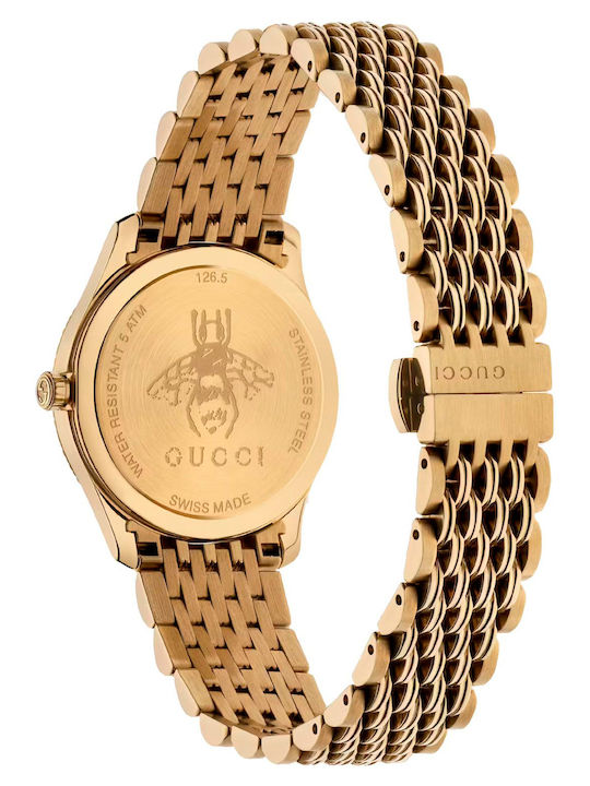 Gucci Damenuhr 29mm Batteriebetrieb mit Gold Metallarmband