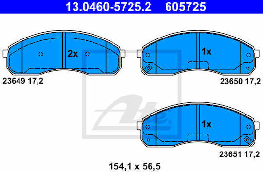 Set Plăcuțe Frână Disc Ate 13.0460-5725.2