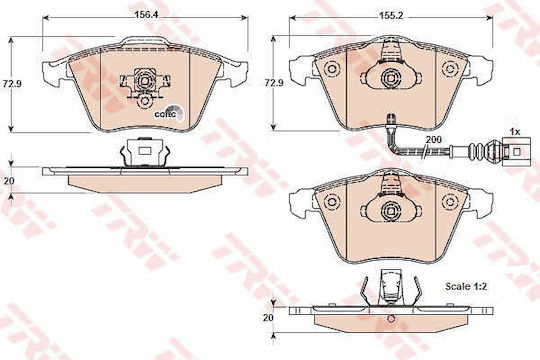 Brake Pad Set Disc Brake Trw Gdb1616