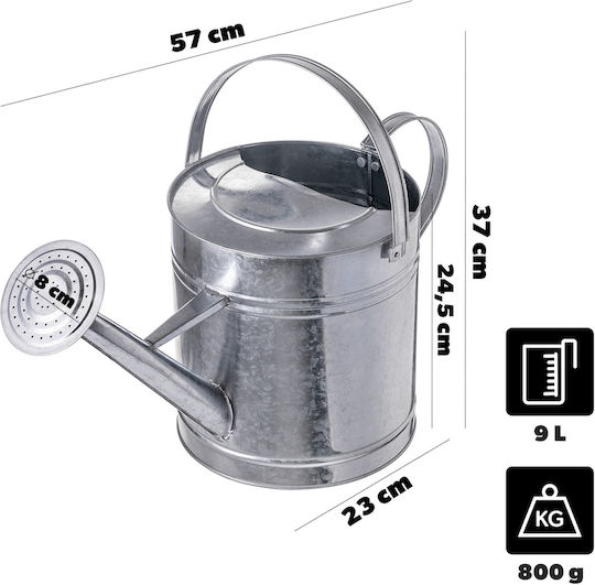Kadax Garden Watering Can Galvanized Steel 9l