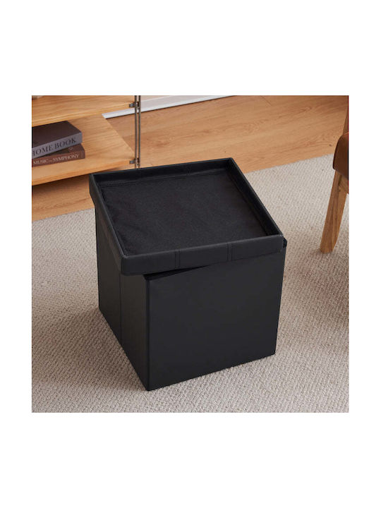 Taburet Camera De Zi Cu Spațiu De Depozitare Lemn Gri 38x38x38cm