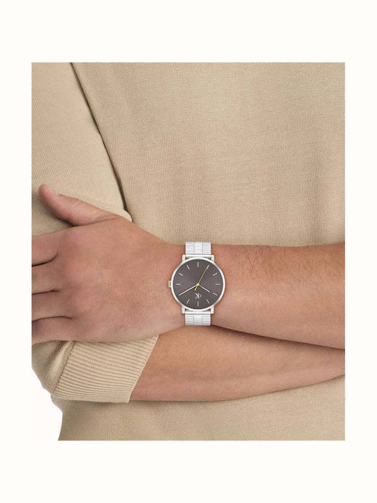 Calvin Klein Slim Case Men's Watch 42mm Battery with Stainless Steel Bracelet Gray/Silver