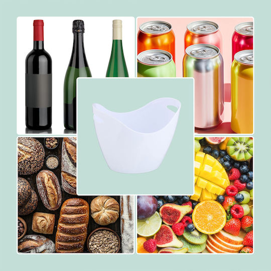Relaxdays Champagners Simple Din Plastic Albă 8lt Cu Dimensiuni 25.5x25.5x35cm