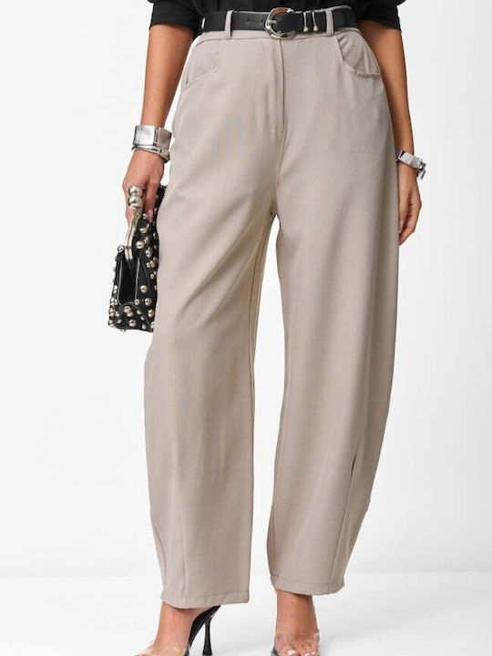 Damen Stoffhose Beiges Dunkel