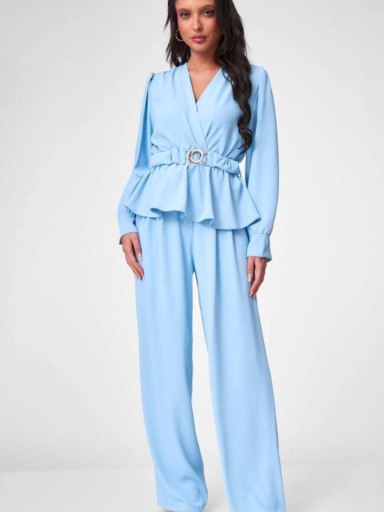 Women's Light Blue Set with Trousers