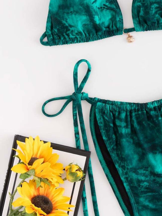 Set Bikini 3 Τεμαχίων Τριγωνάκι Πετρολ
