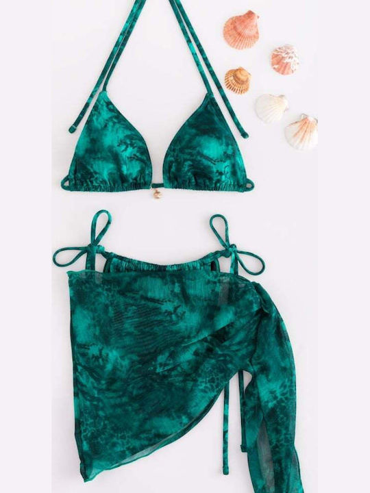 Set Bikini 3 Τεμαχίων Τριγωνάκι Πετρολ
