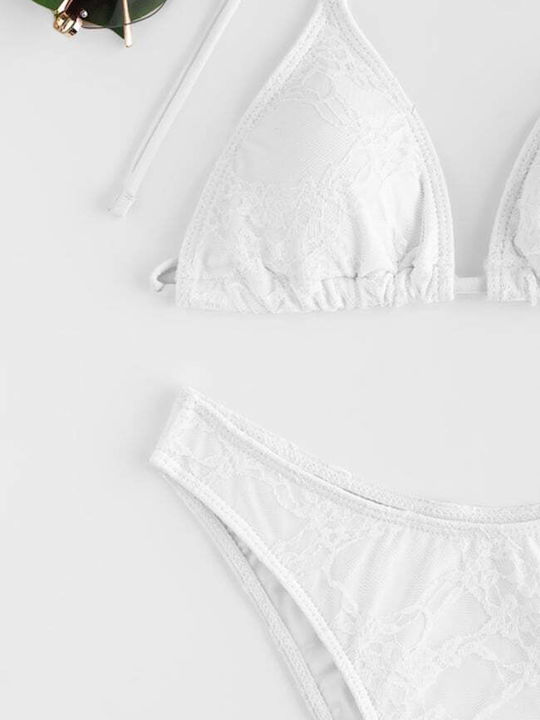 Set Bikini Set De Bikini Triunghi Alb