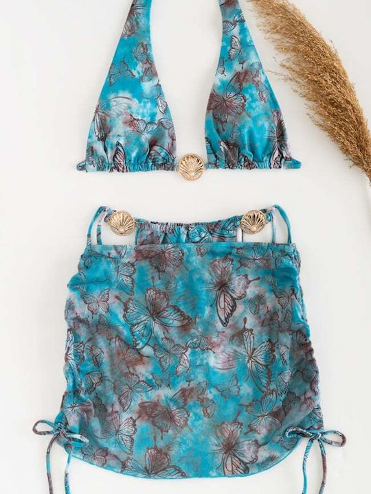 Set Bikini 3 Τεμαχίων Πετρολ