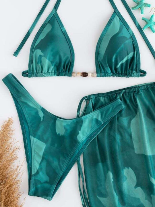 Set Bikini 3 Τεμαχίων Τριγωνάκι Πετρολ