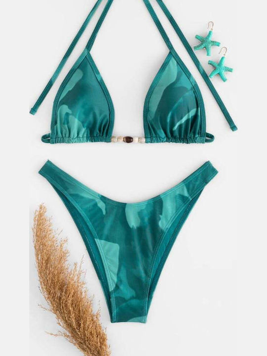 Set Bikini 3 Τεμαχίων Τριγωνάκι Πετρολ