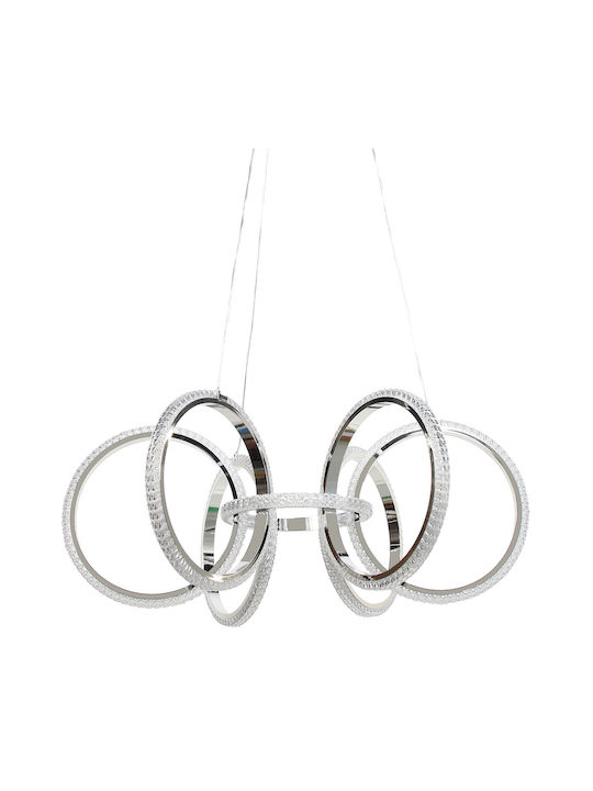 Keskor Silver LED Pendant Ceiling Light 69x69x27cm