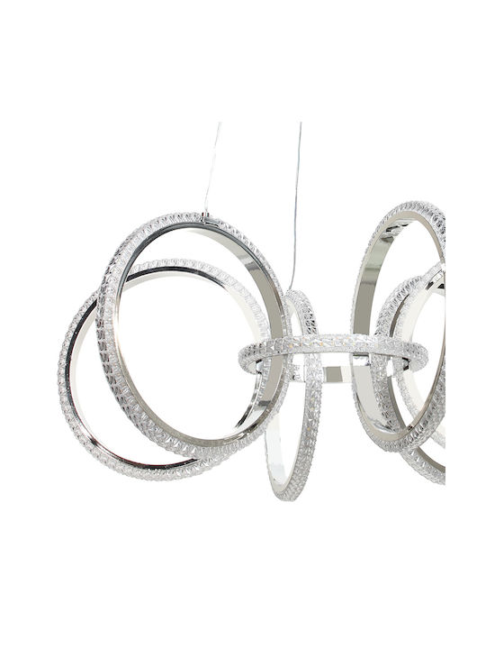 Keskor Silver LED Pendant Ceiling Light 69x69x27cm