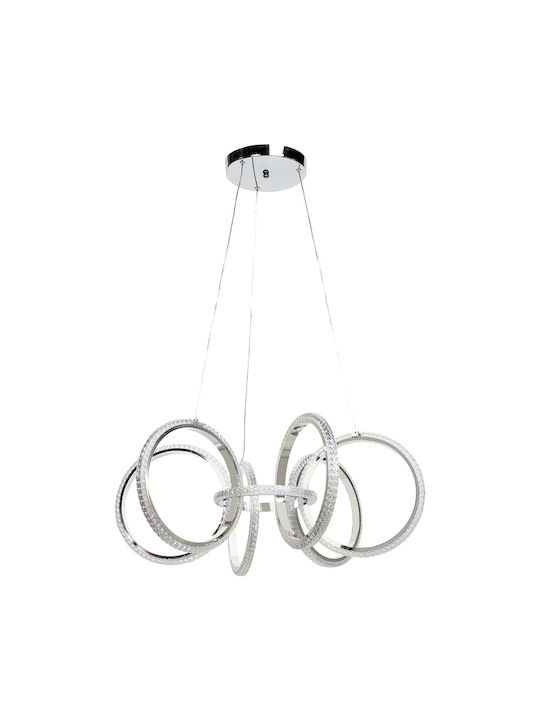 Keskor Silver LED Pendant Ceiling Light 69x69x27cm