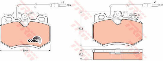 Trw Gdb808 Brake Pad Set Disc Brake