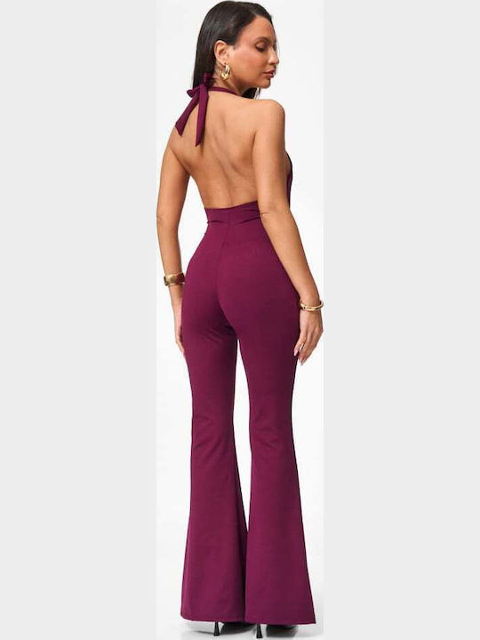 Women's Burgundy One-piece Jumpsuit
