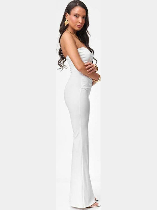 Γυναικεία Strapless Ολόσωμη Φόρμα Ασπρο