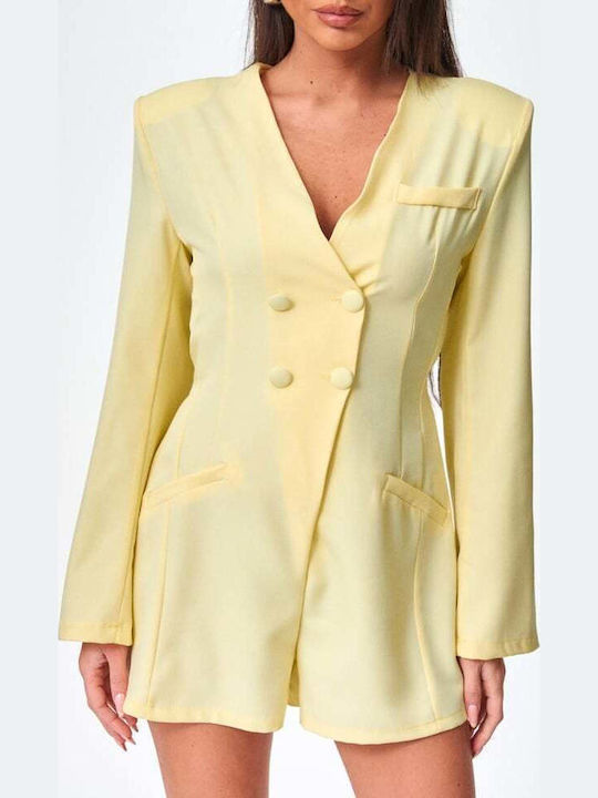 Women's Yellow Short Jumpsuit